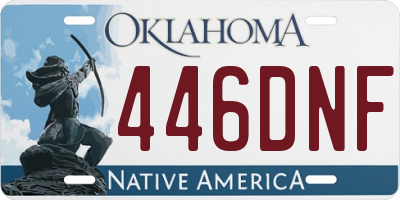 OK license plate 446DNF