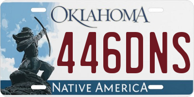 OK license plate 446DNS