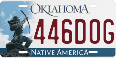 OK license plate 446DOG