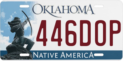 OK license plate 446DOP
