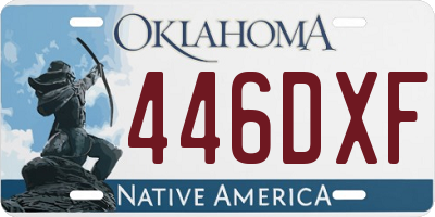 OK license plate 446DXF