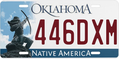 OK license plate 446DXM