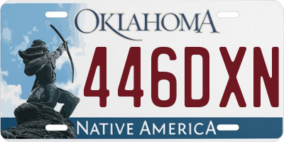 OK license plate 446DXN