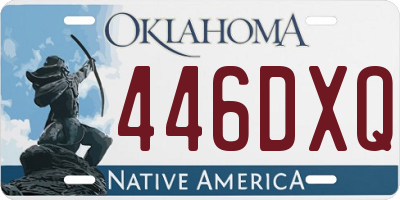 OK license plate 446DXQ