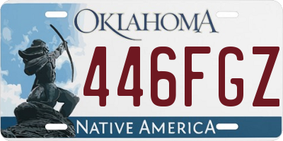 OK license plate 446FGZ