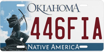 OK license plate 446FIA