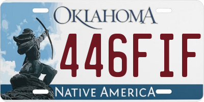 OK license plate 446FIF