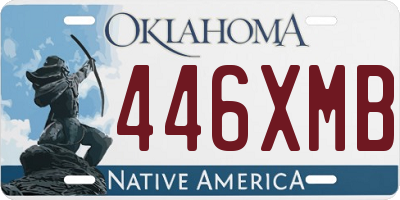 OK license plate 446XMB