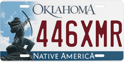 OK license plate 446XMR
