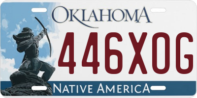 OK license plate 446XOG