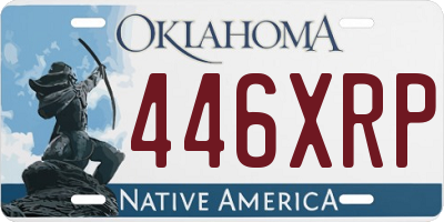 OK license plate 446XRP