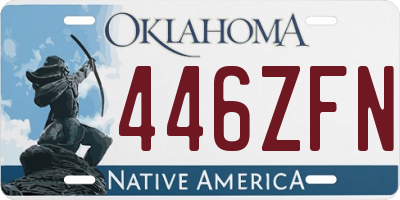 OK license plate 446ZFN