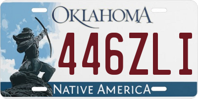 OK license plate 446ZLI