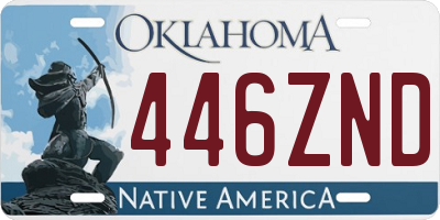 OK license plate 446ZND