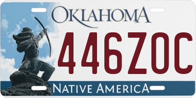 OK license plate 446ZOC