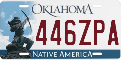 OK license plate 446ZPA