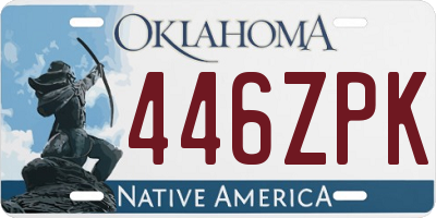 OK license plate 446ZPK