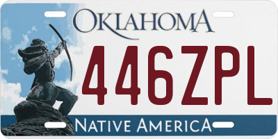 OK license plate 446ZPL