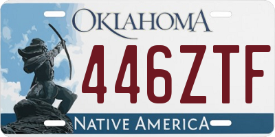 OK license plate 446ZTF