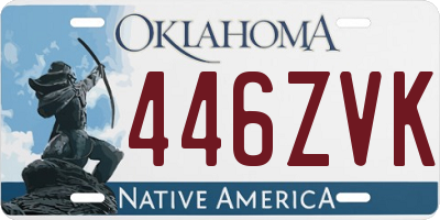 OK license plate 446ZVK