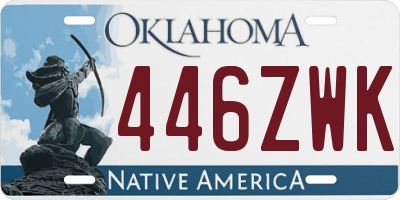 OK license plate 446ZWK