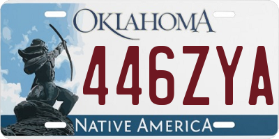 OK license plate 446ZYA