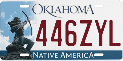 OK license plate 446ZYL