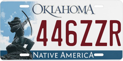 OK license plate 446ZZR