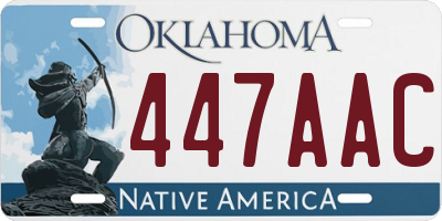 OK license plate 447AAC