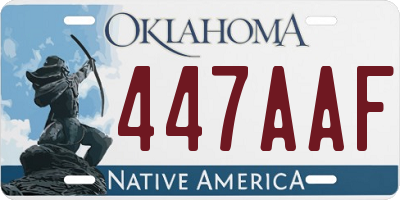 OK license plate 447AAF