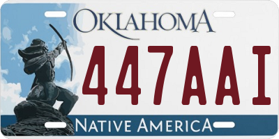 OK license plate 447AAI