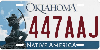 OK license plate 447AAJ