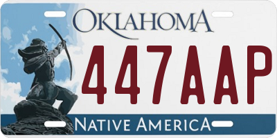OK license plate 447AAP