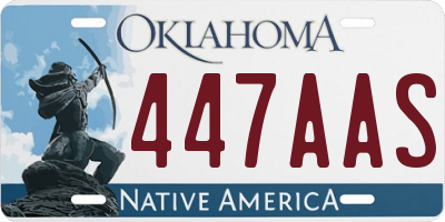 OK license plate 447AAS
