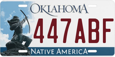 OK license plate 447ABF