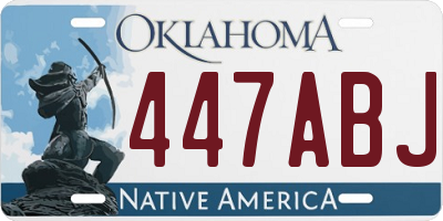 OK license plate 447ABJ
