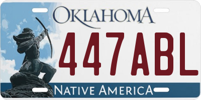 OK license plate 447ABL