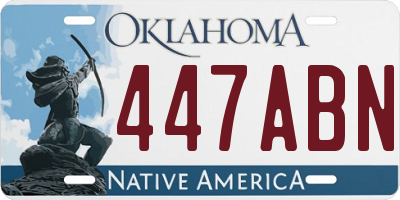 OK license plate 447ABN