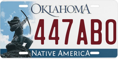 OK license plate 447ABO