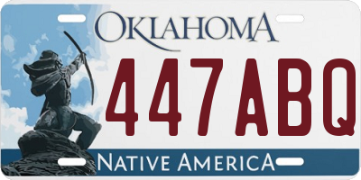 OK license plate 447ABQ