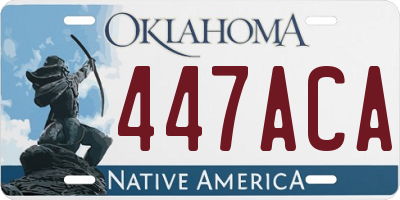 OK license plate 447ACA