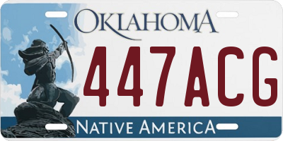 OK license plate 447ACG