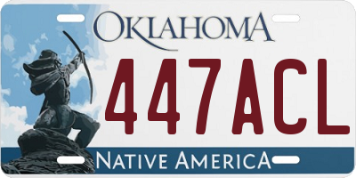 OK license plate 447ACL