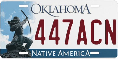 OK license plate 447ACN