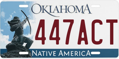 OK license plate 447ACT