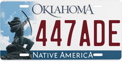 OK license plate 447ADE