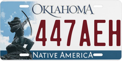 OK license plate 447AEH
