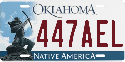 OK license plate 447AEL