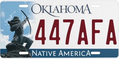 OK license plate 447AFA