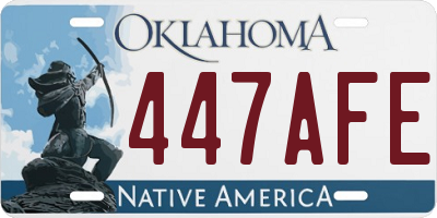 OK license plate 447AFE